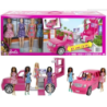 Barbie Party Limo Play Gift Set Transforming Pink Vehicle  with 4 Fashion Dolls