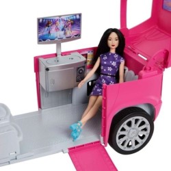 Barbie Party Limo Play Gift Set Transforming Pink Vehicle  with 4 Fashion Dolls