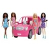 Barbie Party Limo Play Gift Set Transforming Pink Vehicle  with 4 Fashion Dolls