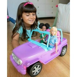 Barbie Off-Road Purple Jeep Vehicle Rolling Wheels With Seat Belts Car Toys Gift