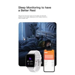 Fashion Smart Watch Body Temperature Heart Rate Blood Pressure Monitor White