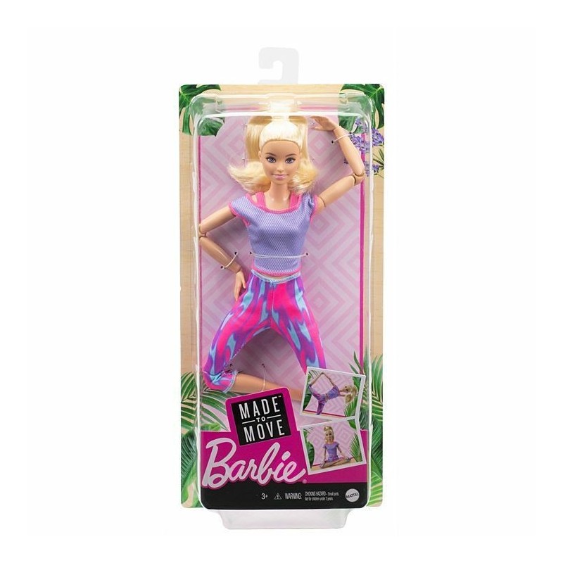 Barbie Made to Move Blonde Doll Yoga Fitness Posable Athleisure-wear Toys Gift