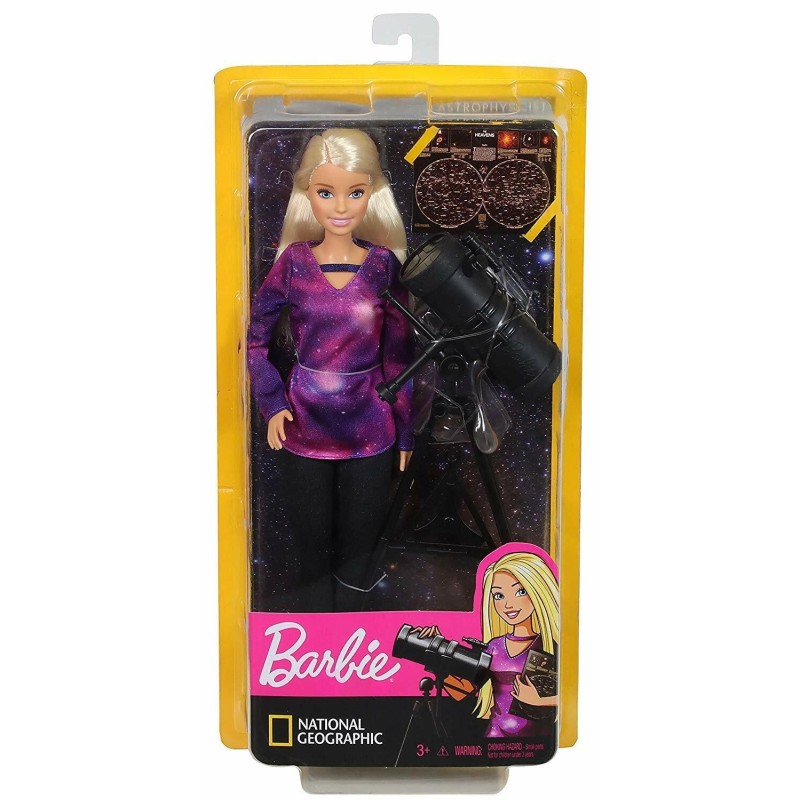 Barbie National Geographic Astrophysicist Doll & Telescope Star Map, Space NIP