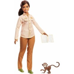 Barbie National Geographic Doll WILDLIFE CONSERVATIONIST Monkey 2019 Girl Toys