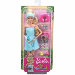 Barbie Wellness Spa Doll Blonde with Puppy and 9 Accessories GJG55 Toys Gift