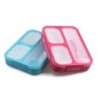 Bento Lunch Box Blue + Pink 1000ML 3 Comp + spoon Leakproof BPAFree Microwavable