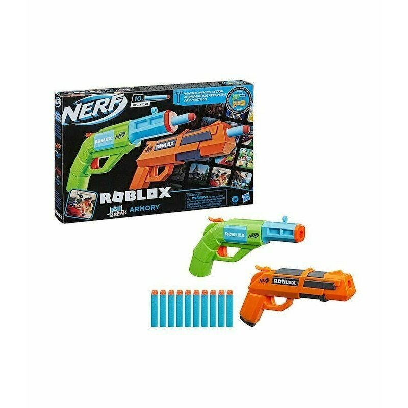 NERF Roblox Jailbreak Armory 2 Dart-firing Blasters Pack Hammer Action Toy Gun