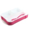 Bento Lunch Box Blue + Pink 1000ML 3 Comp + spoon Leakproof BPAFree Microwavable