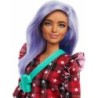 Barbie Fashionistas Doll 157 Curvy with Lavender Hair Red Plaid Dress Toys Gift