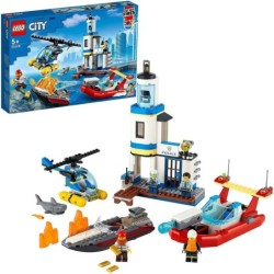 Lego City 60308 Seaside Police and Fire Mission Helicopter Speed Boat 297pcs