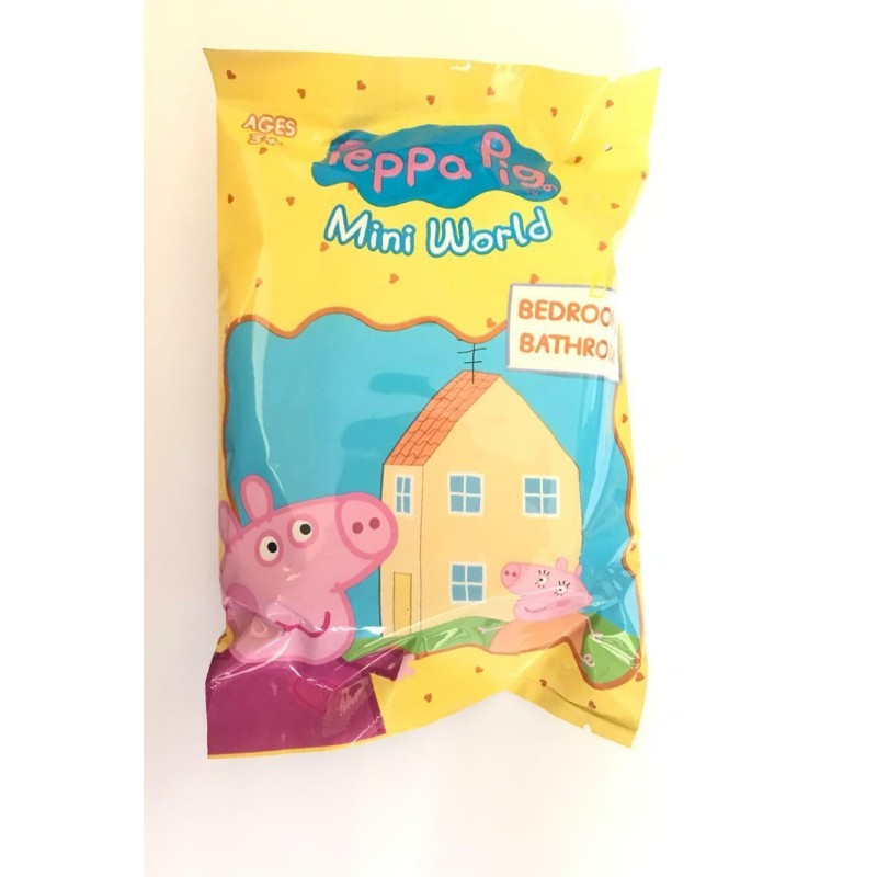 PEPPA PIG Mini World BEDROOM & BATHROOM - 1 3D Character + 1 Mini House + 1 Acc