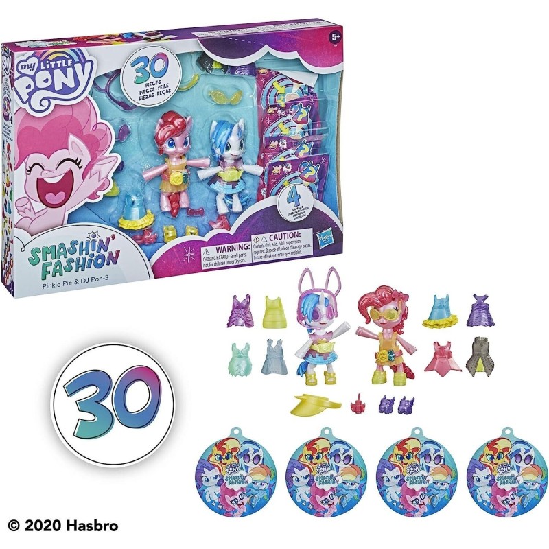 My Little Pony Smashin Fashion Party 2 Pack Pinkie Pie and DJ Pon-3 Poppin 30pcs