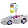 Barbie Extra Sparkly Silver 2 Seater Car Vehicle With Rolling Wheels Puppy Toys