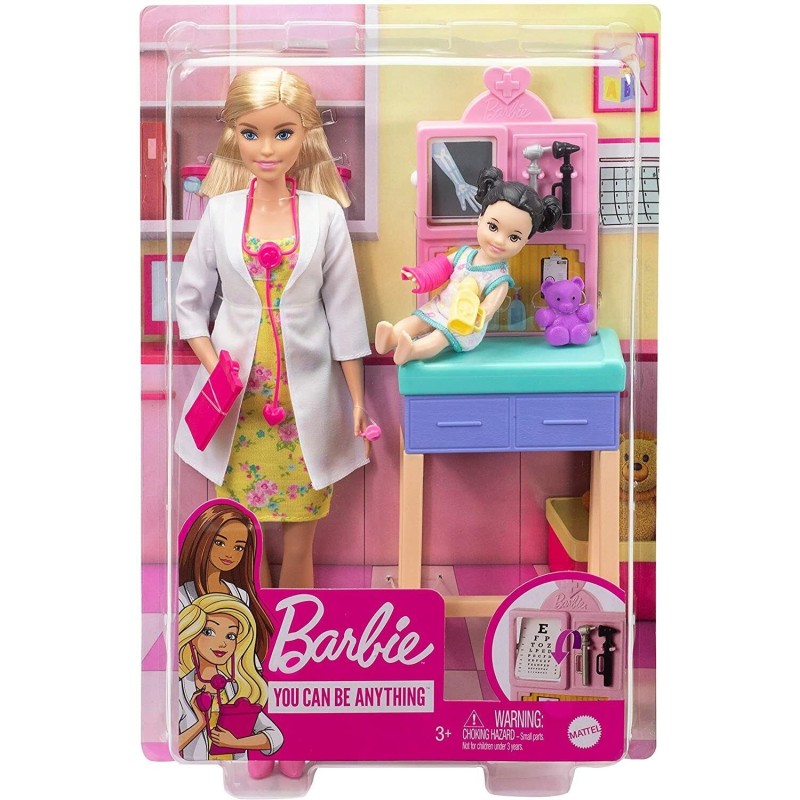 Barbie Career Paediatrician Doll Playset Blonde Doctor Toddler Medical Toys Gift