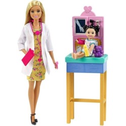 Barbie Career Paediatrician Doll Playset Blonde Doctor Toddler Medical Toys Gift