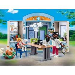 Playmobil City Life Vet Clinic Play Box - 70309 Pet Doctor Cat Dog 59 pcs Toys