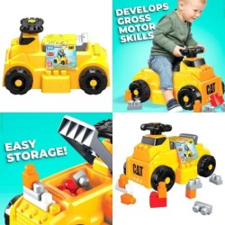 MEGA BLOKS Cat Build 'N Play Ride-On Building Set Blocks Storage Kid Toddler Toy