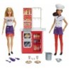 Barbie Careers 2 Dolls Gift Set Italian Restaurant Chef and Waitress Playset Toy