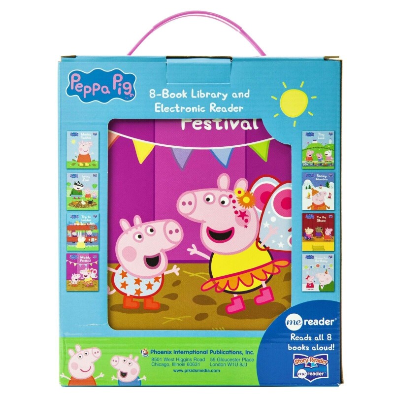 Peppa Pig Me Reader 8 Board Books Library Look & Find Electronic Reader ...