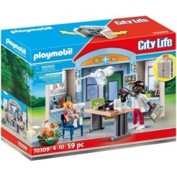 Playmobil City Life Vet Clinic Play Box - 70309 Pet Doctor Cat Dog 59 pcs Toys