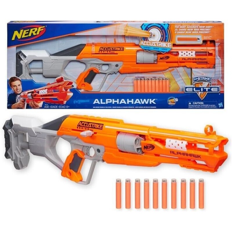 NERF Elite Accustrike Alphahawk inc 30 official Darts Ages 8+ New Toy Gun Fire