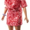 Barbie® Fashionistas™ Doll 151 Curvy with Long Pink Hair & Red Paisley Outfit