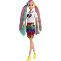 Barbie Leopard Rainbow Hair Doll Shaved Colour-change Hair Feature Toys Gift