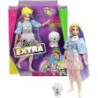 Barbie Extra Doll 2 Shimmery Look Pet Puppy Pink & Purple Fantasy Hair Toy Gift