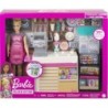 Barbie Coffee Shop Playset + Doll Cafe Barista Pretend Play Toy Gift Girl 20+pcs