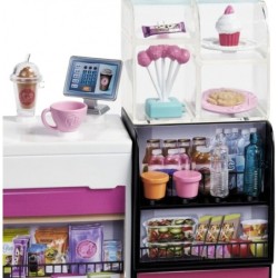 Barbie Coffee Shop Playset + Doll Cafe Barista Pretend Play Toy Gift Girl 20+pcs