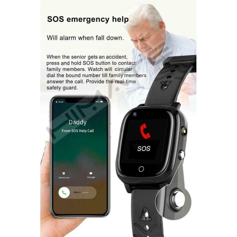 HIMATE 4G Smart Watch Elderly Kid GPS Tracker SOS Fall Down Waterproof ...