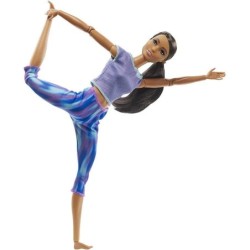 Barbie Made to Move Doll DARK SKIN Brunette Yoga Fitness Posable Athleisure-wear