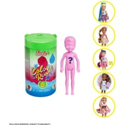 BARBIE Color Reveal CHELSEA Doll Mystery GREEN Tube 6 Surprises FOODIE SERIES