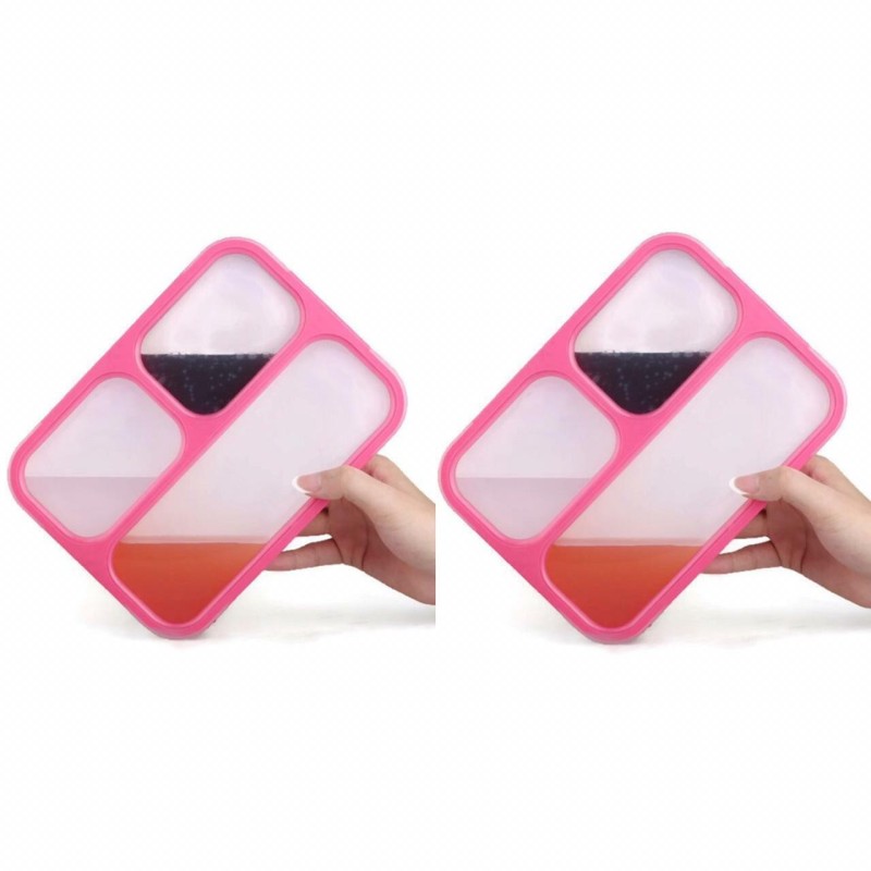 2 Bento Lunch Box Meal Storage 1000ML Pinks Leakproof BPA Free Microwavable