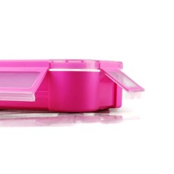 Bento Lunch Box Pink 540ML 3 Comp + spork Leakproof  BPA Free Microwavable