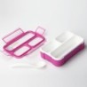 Bento Lunch Box Pink 540ML 3 Comp + spork Leakproof  BPA Free Microwavable