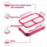 Bento Lunch Box Pink 1000ML 3 Comp Meal Prep Leakproof  BPA Free Microwavable