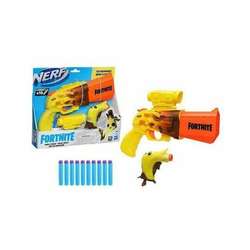 NERF Fortnite Peely Pack + Pack Peely Set De Bananin Blasters 10 Darts Toy Gun