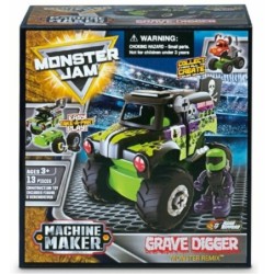 Monster Jam Machine Maker GRAVE DIGGER Truck 13 pcs 3+ Toy Build Make Race Car