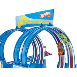 Hot Wheels Thrill Drivers Corkscrew Race Track Set + 2 Cars Double Loops Gift