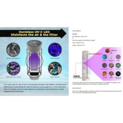 Air Purifier AIRTUM PREMIUM Dust Virus H13 HEPA Filter UV-C Portable KOREA Black
