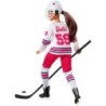 Barbie You Can Be Anything Hockey Player Curvy Brunette Doll and Playset Toy