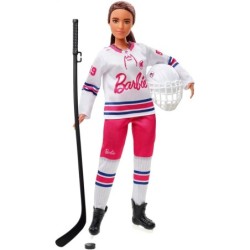 Barbie You Can Be Anything Hockey Player Curvy Brunette Doll and Playset Toy