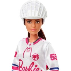 Barbie You Can Be Anything Hockey Player Curvy Brunette Doll and Playset Toy